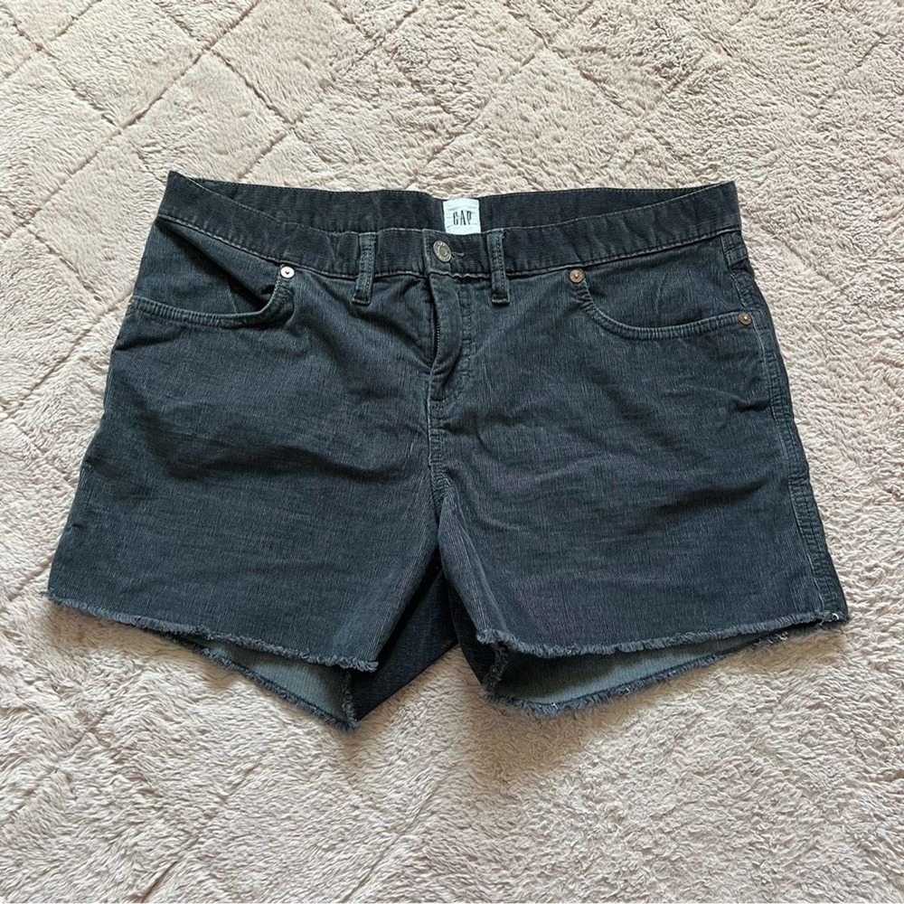 GAP Denim High Waist Cut Off Shorts Preppy Minimalist Biker Capsule Size‎ 14